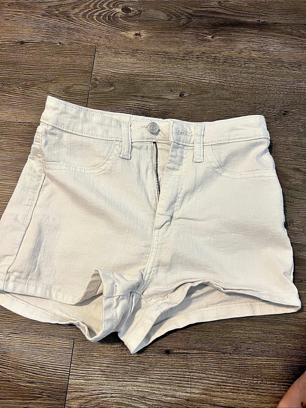 wild fable Highest Rise Shorts Jean Shorts in White Waist 27